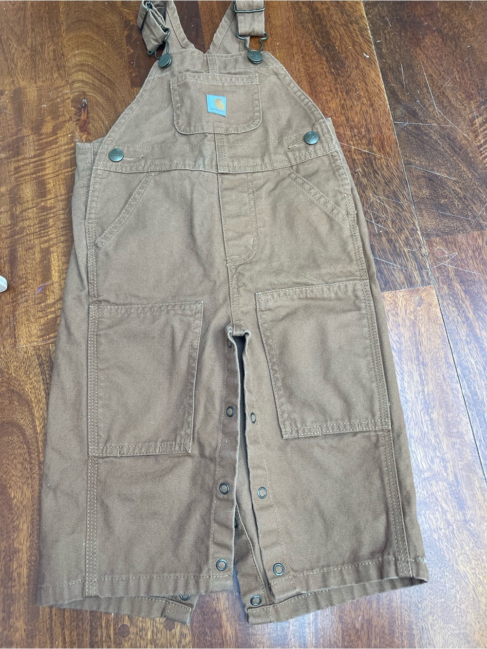 Carhartt tan overalls size 12 months
